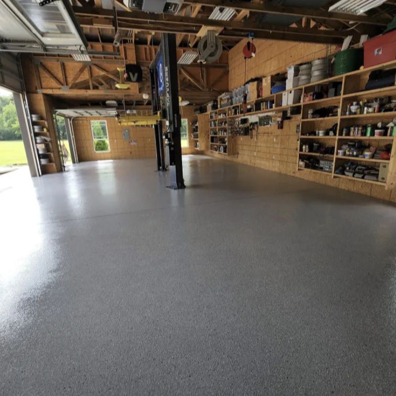 chip-system-concrete-coatings-gallery Garage concrete coatings in Northwest Arkansas. Pace X.