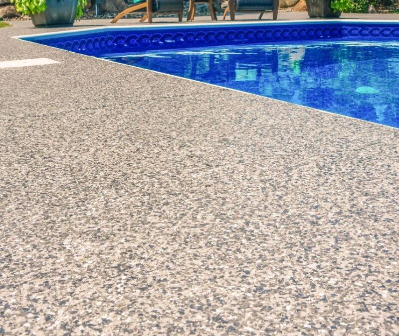 chip-system-pool-deck-coatings pool deck concrete coatings in Northwest Arkansas. Pace X.