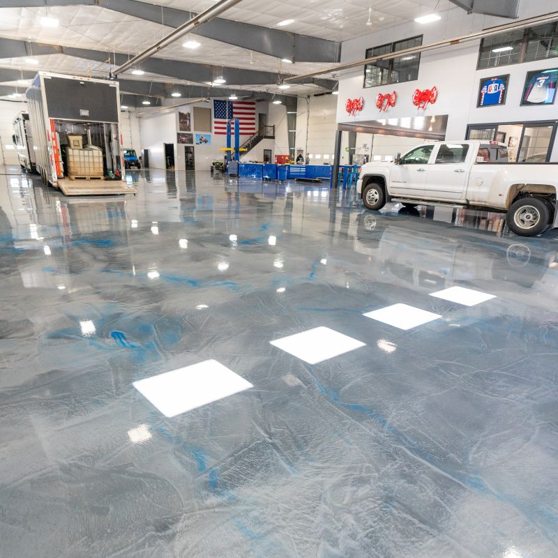 resinous-commercial-flooring-in-northwest-arkansas Industrial showroom floors Northwest Arkansas. Pace X Concrete Coatings.